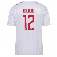 Camisa de time de futebol Dinamarca Kasper Dolberg #12 Replicas 2º Equipamento Europeu 2024 Manga Curta